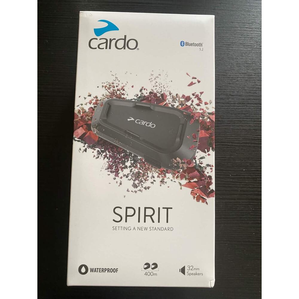 Cardo Spirit 1-Pack Bluetooth Motorcycle Intercom IP65 Waterproof (SPRT0001)